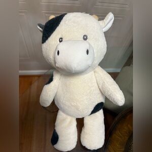 Brand New  Kelly Baby Cow Plush Rattle White Black Toy Lovey 18”
